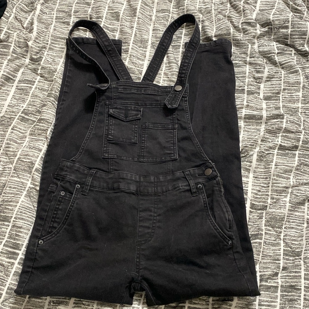 Free People Black Overalls